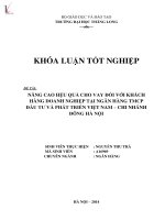 Khóa luận tốt nghiệp: Nâng cao hiệu quả cho vay đối với khách hàng doanh nghiệp tại Ngân Hàng TMCP Đầu tư và Phát Triển Việt Nam – Chi nhánh Đông Hà Nội