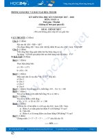 Đề thi HK1 môn Toán 6 năm 2017 Phòng GD&ĐT Hòa Thành có đáp án