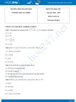 Đề kiểm tra HKI môn Toán 10 năm 2020 có đáp án trường THPT Nguyễn Huệ