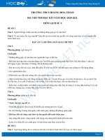 Bộ 3 đề thi HK1 môn Lịch sử 6 năm 2020 - Trường THCS Hoàng Hoa Thám có đáp án