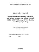 Nghiên cứu so sánh khả năng giảm phát thải khí nhà kính khi thay thế các môi chất HCFC và HFC410a bằng HFC32 cho điều hòa không khí gia dụng 