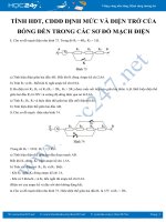 Tính HĐT, CĐDĐ định mức và điện trở của bóng đèn trong các sơ đồ mạch điện môn Vật lý 9
