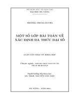 Tóm tắt luận văn Thạc sĩ Khoa học: Một số lớp bài toán về xác định đa thức đại số