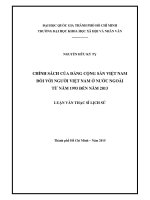 Chính sách của đảng cộng sản việt nam đối với người việt nam ở nước ngoài từ năm 1993 đến năm 2013     