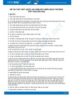 Bộ 5 đề thi thử THPT QG năm 2021 môn GDCD Trường THPT Nguyễn Huệ