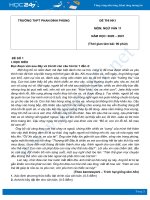 Bộ 5 đề thi HK1 môn Ngữ văn 12 năm 2020 Trường THPT Phan Đình Phùng có đáp án