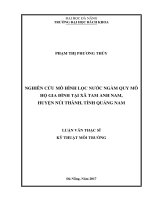 Nghiên cứu mô hình lọc nước ngầm quy mô hộ gia đình tại xã tam anh nam huyện núi thành tỉnh quảng nam 