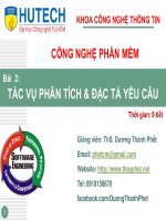 tác vụ phân tích đặc tả yêu câu