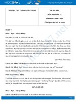 Bộ 4 đề thi HK1 môn Ngữ văn 11 năm 2020 Trường THPT Dương Văn Dương có đáp án