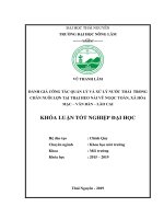Đánh giá công tác quản lý và xử lý nước thải trong chăn nuôi lợn tại trại heo nái vũ ngọc toàn xã hòa mạc văn bàn  lào cai 