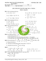 Đề cương giữa học kì 2 Toán 8 Nguyễn Tri Phương năm học 2020 - 2021