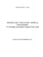 Luận văn y học (HOÀN CHỈNH) nghiên cứu tình hình quản lý thai nghén tại phường an đông   thành phố huế 