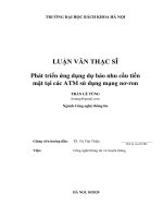 Phát triển ứng dụng dự báo nhu cầu tiền mặt tại các ATM sử dụng mạng rơ ron