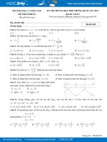 Giải chi tiết Đề tham khảo kì thi THPT Quốc gia 2017 môn Toán Bộ GD và ĐT
