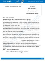 Đề thi HK1 môn Ngữ văn 11 năm 2020 Trường THPT Nguyễn Văn Tăng có đáp án