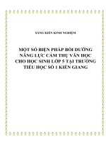 SKKN: Một số biện pháp bồi dưỡng năng lực cảm thụ văn học cho học sinh lớp 5 tại trường tiểu học số 1 Kiến Giang