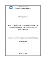 luận văn thạc sĩ quản lý nhà nước đối với hoạt động đào tạo cán bộ công chức cấp xã trên địa bàn tỉnh kon tum 