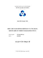 Điều chế nano đồngchitosan và ứng dụng kháng khuẩn vibrio parahaemolyticus 