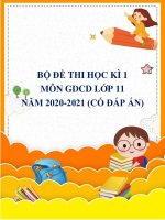 Bộ đề thi học kì 1 môn GDCD lớp 11 năm 2020-2021 (Có đáp án)