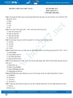 Đề thi HK1 môn Lịch sử 11 năm 2020 có đáp án Trường THPT Mai Thúc Loan