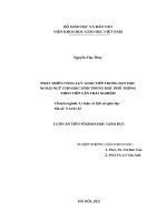 Phát triển năng lực giao tiếp trong dạy học ngoại ngữ cho học sinh trung học phổ thông theo tiếp cận trải nghiệm 