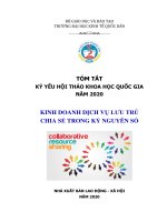 KỶ YẾU HỘI THẢO KHOA HỌC QUỐC GIA NĂM 2020 KINH DOANH DỊCH VỤ LƯU TRÚ CHIA SẺ TRONG KỶ NGUYÊN SỐ