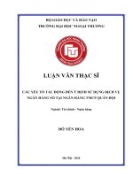 Luận văn Thạc sĩ Tài chính ngân hàng: Các yếu tố tác động đến ý định sử dụng dịch vụ ngân hàng số tại ngân hàng TMCP Quân đội