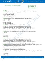 Bộ đề thi HK1 môn Lịch sử 11 năm 2020 có đáp án Trường THPT Nguyễn Công Trứ