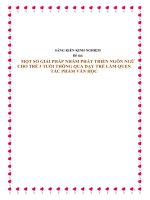 SKKN: Một số biện pháp nhằm phát triển ngôn ngữ cho trẻ 3 tuổi thông qua dạy trẻ làm quen tác phẩm Văn học