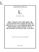 Luận văn thực trạng tuân thủ điều trị tăng huyết áp và một số yếu tố liên quan của người bệnh điều trị ngoại trú tại ba trạm y tế