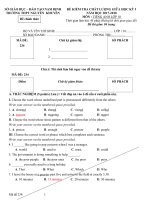 Đề kiểm tra chất lượng giữa HK 1 môn tiếng Anh lớp 10 năm 2017-2018 - THPT Nguyễn Khuyến - Mã đề 234