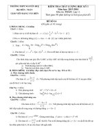 Đề kiểm tra chất lượng học kỳ I môn Toán lớp 12 - Đề 14
