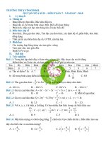 Đề cương Toán 7 giữa học kì 2 Trường Vinschool năm học 2017 - 2018