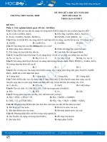 Bộ 5 đề thi giữa HK2 môn Hóa học 10 có đáp án năm 2021 Trường THPT Mang Thít