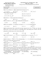 Đề kiểm tra giữa HK 1 môn Toán lớp 12 năm học 2017-2018 - THPT Lý Thái Tổ - Mã đề 485