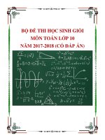 Bộ đề thi học sinh giỏi môn Toán lớp 10 năm 2017-2018 có đáp án