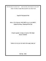 HOA VĂN TRANG TRÍ TRÊN LỤA VẠN PHÚC (Quận Hà Đơng, Thành phố Hà Nội)TÓM TẮT LUẬN ÁN TIẾN SĨ NGHỆ THUẬT