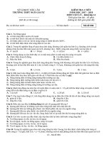 Đề kiểm tra 1 tiết môn Vật lí lớp 12 năm 2017-2018 - THPT Ngô Gia Tự - Mã đề 006