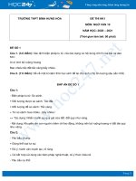 Bộ 5 đề thi HK1 môn Ngữ văn 10 năm 2020 Trường THPT Bình Hưng Hòa có đáp án