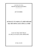 Đánh giá tác động của biến đổi khí hậu đến dòng chảy sông la tinh 
