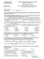 Đề kiểm tra chất lượng giữa HK 1 môn tiếng Anh lớp 12 năm 2017-2018 - THTP Nguyễn Khuyến - Mã đề 405