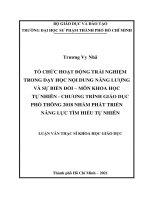 Tổ chức hoạt động trải nghiệm trong dạy học nội dung năng lượng và sự biến đổi   môn khoa học tự nhiên   chương trình giáo dục phổ thông 2018 nhằm phát triển năng lực tìm hiểu tự nhiên 