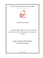 Đánh giá hiệu năng XG PON và ứng dụng trong mạng truy nhập quang VNPT thị xã từ sơn 