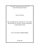 Luận văn Thạc sĩ Chính trị học: Nâng cao sự lãnh đạo của cấp ủy Đảng đối với công tác tổ chức cán bộ tại Bảo hiểm xã hội tỉnh Bắc Ninh