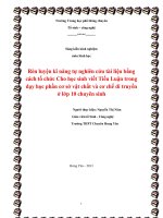 SKKN: Rèn luyện kĩ năng tự nghiên cứu tài liệu bằng cách tổ chức Cho học sinh viết Tiểu Luận trong dạy học phần cơ sở vật chất và cơ chế di truyền