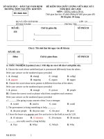 Đề kiểm tra chất lượng giữa HK 1 môn tiếng Anh lớp 10 năm 2017-2018 - THPT Nguyễn Khuyến - Mã đề 456