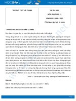 Đề thi HK1 môn Ngữ văn 11 năm 2020 Trường THPT Hà Thành có đáp án