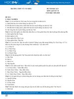 Bộ 3 đề thi HK1 môn Lịch sử 10 có đáp án năm 2020 Trường THPT Vũ Văn Hiếu