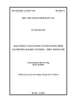 Tóm tắt Luận văn Thạc sĩ Quản lý công: Soạn thảo và ban hành văn bản hành chính tại Trường Đại học Sân khấu – Điện ảnh