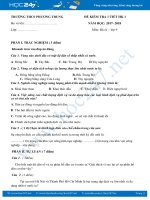 Đề kiểm tra 1 tiết HK 1 môn Địa lí lớp 9 năm 2017 - THCS Phương Trung